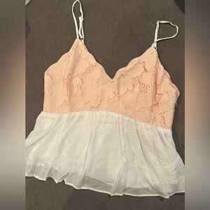 BLUSH NOIR Lace Peplum Top M NWT